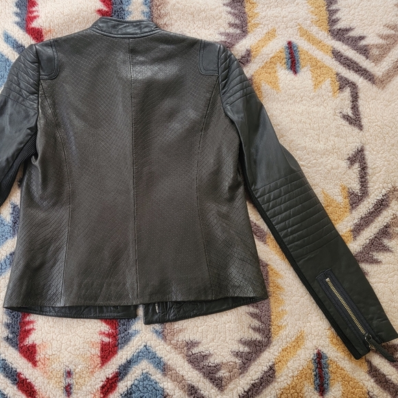 Rebecca Taylor Python Lambskin Biker Jacket - Picture 3 of 6